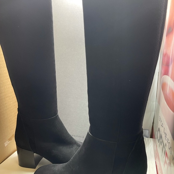 Aquatalia Shoes - BNIB Aquatalia Womens Calynn Tall Black Leather Suede Weatherproof Boot 8M